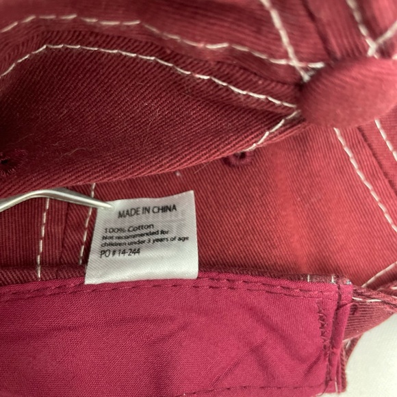 Navy Pier Ball Cap Maroon Silver Hat Embroidered Souvenir Adjustable Adult Sz - Picture 6 of 8